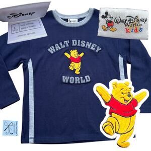 Walt Disney World Kids Winnie the Pooh Ribbed Long-Sleeve Shirt Kids Sz L 10/12